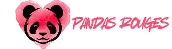 Un visage de panda avec un coeur au fond